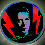 David Bowie Double Bolt Holographic Sticker